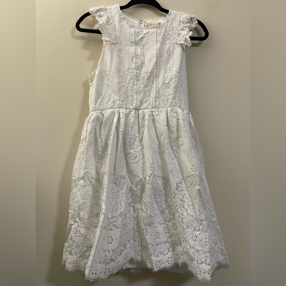 Altar’d State White Lace Floral Sleeveless Mini Dress - M